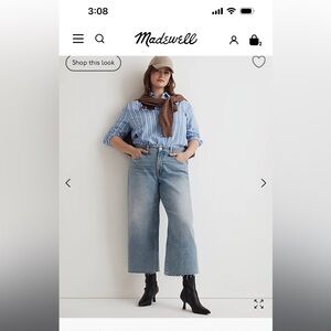 Madewell Perfect Vintage wide Leg Crop Jean Pus Size 24W